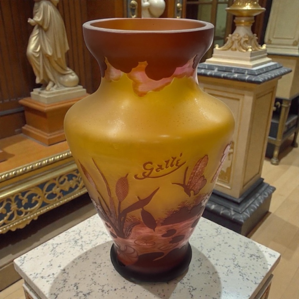Authentique Émile Galle d’époque Art Nouveau Signed Art Glass Vase Circa 1890´s